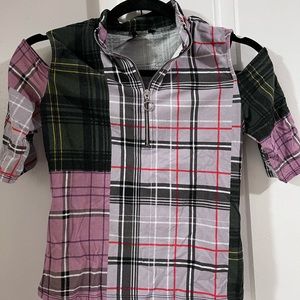 plaid guess blouse